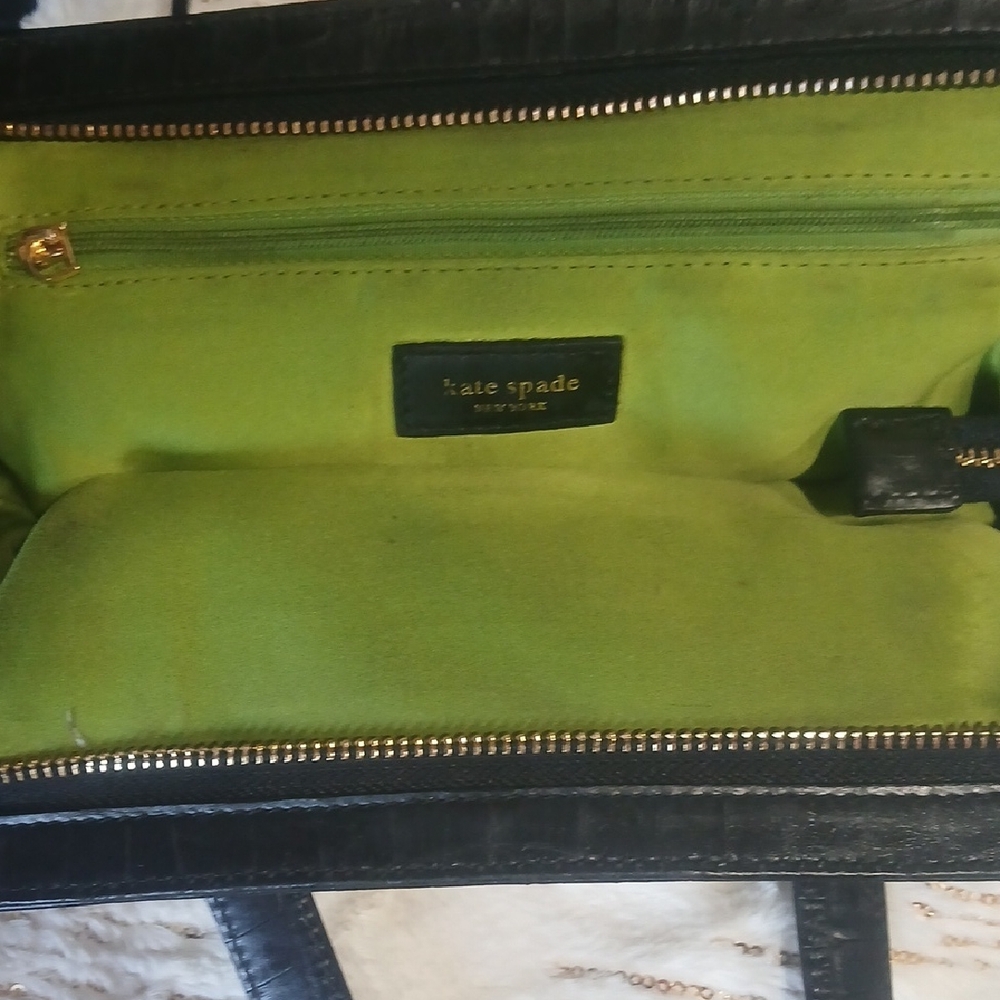 Kate Spade Black Shoulder Bag with Green Lining